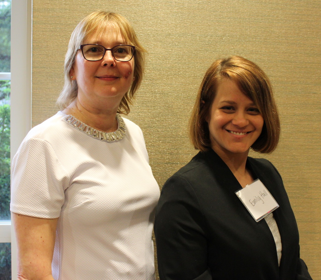 In keeping with our new tradition, here is a photo of first time attendee Emily with Dallas SWE President Barbara Read!